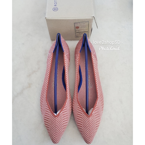 Rothy's Shoes - Rothy's 8 Amber Herringbone Metallic Points BNIB Authentic